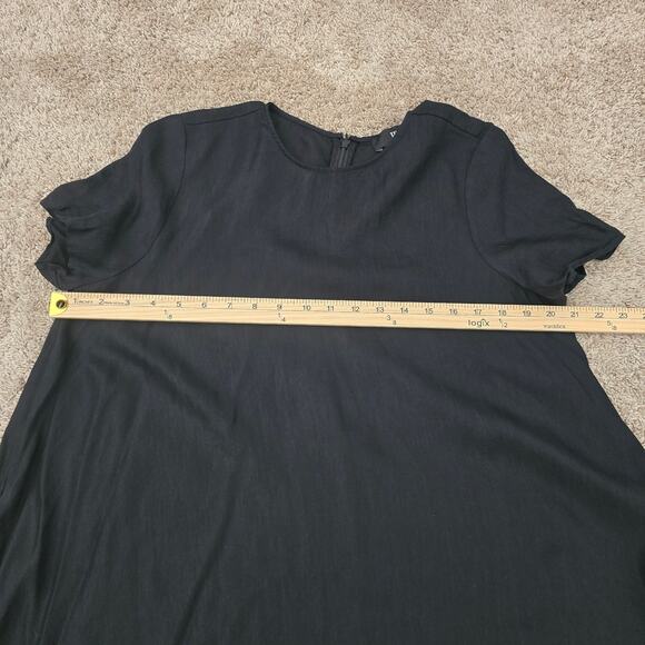 Women’s Black Maxi Shirt Dress Flare Drape S Minimalist Lagenlook Boho Elegant - Picture 5 of 8